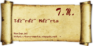 Törő Márta névjegykártya