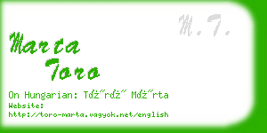 marta toro business card